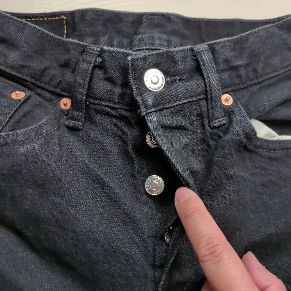 Buck Mason Jeans Mens 28x31 Black‎ Maverick Slim Fit Japanese Denim Button Fly
